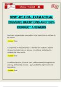 SPMT 423 FINAL EXAM ACTUAL 2025&sol;2026 QUESTIONS AND 100&percnt; CORRECT ANSWERS