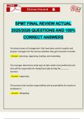 SPMT FINAL REVIEW ACTUAL 2025&sol;2026 QUESTIONS AND 100&percnt; CORRECT ANSWERS