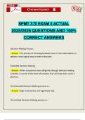 SPMT 370 EXAM 3 ACTUAL 2025&sol;2026 QUESTIONS AND 100&percnt; CORRECT ANSWERS