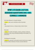 SPMT 370 EXAM 2 ACTUAL 2025&sol;2026 QUESTIONS AND 100&percnt; CORRECT ANSWERS