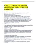 EDUC 210 MODULE 4 EXAM QUESTIONS WITH CORRECT ANSWERS 