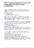 Trauma Nursing Core Course &lpar;TNCC&rpar; &ndash; Complete Test Bank with Verified Answers &lpar;ENA&comma; 2024 Edition&rpar;