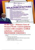 NURS 6551 &ndash; Primary Care of Women Week 1 Latest updated version with complete verified solutions &plus; rationales &lpar; PROFESSOR VERIFIED &rpar;