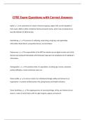 CFRE Exam Questions with Correct Answers 