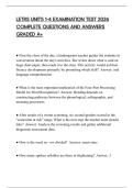 LETRS UNITS 1-4 EXAMINATION TEST 2026 COMPLETE QUESTIONS AND ANSWERS GRADED A&plus;