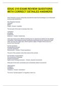 EDUC 210 EXAM REVIEW QUESTIONS WITH CORRECT DETAILED ANSWERS 
