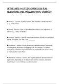 LETRS UNITS 1-4 STUDY GUIDE 2026 FULL QUESTIONS AND ANSWERS 100&percnt; CORRECT