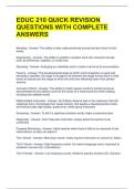 EDUC 210 QUICK REVISION QUESTIONS WITH COMPLETE ANSWERS 