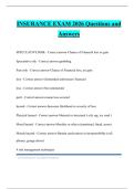 INSURANCE EXAM 2026 Questions and Answers