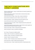 TABE MATH EXAM QUESTIONS WITH CORRECT ANSWERS 