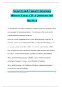 Property and Casualty Insurance Mastery Exam A 2026 Questions and Answers