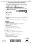 Pearson Edexcel International GCSE &lpar;9&ndash;1&rpar; Chemistry UNIT&colon; 4CH1 PAPER&colon; 2C  &lpar; 4CH1&sol;2C &rpar;  June 2025 &plus; Mark scheme