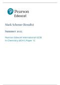  Pearson Edexcel International GCSE In Chemistry &lpar;4CH1&rpar; Paper 1C Mark Scheme &lpar;Results&rpar; Summer 2025