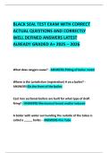 BLACK SEAL TEST EXAM WITH CORRECT ACTUAL QUESTIONS AND CORRECTLY WELL DEFINED ANSWERS LATEST ALREADY GRADED A&plus; 2025 &ndash; 2026