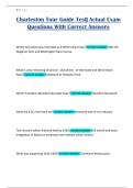 Charleston Tour Guide Test&vert; Actual Exam Questions With Correct Answers