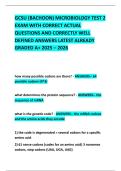 GCSU &lpar;BACHOON&rpar; MICROBIOLOGY TEST 2 EXAM WITH CORRECT ACTUAL QUESTIONS AND CORRECTLY WELL DEFINED ANSWERS LATEST ALREADY GRADED A&plus; 2025 &ndash; 2026