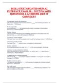 2025 LATEST UPDATED HESI A2 ENTRANCE EXAM ALL SECTION WITH QUESTIONS & ANSWERS &vert;GET IT CORRECT&excl;&excl;