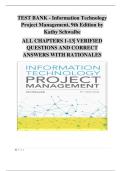 Information Technology Project Management &lpar;9th Edition&rpar; &ndash; Kathy Schwalbe &vert; Complete Test Bank with Verified Answers