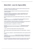 Black Belt - Lean Six Sigma &lpar;MSI&rpar;&period; Questions and Answers 