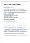 Lean Six Sigma Black Belt Test Questions and Answers 100&percnt; Solved