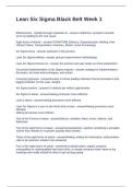 Lean Six Sigma Black Belt Week 1 Questions with Correct Answers