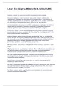 Lean Six Sigma Black Belt&period; MEASURE Questions and Answers Fully Solved