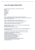 Lean Six Sigma Black Belt Questions and Answers 100&percnt; Solved