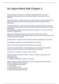 Six Sigma Black Belt Chapter 1 Questions with Correct Answers