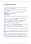 Six Sigma Black Belt Questions and Answers 100&percnt; Correct