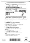 Pearson Edexcel International GCSE Mathematics A PAPER 2HR Higher Tier &lpar; 4MA1&sol;2HR &rpar; June 2025 &plus; Mark scheme