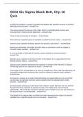 SSGI Six Sigma Black Belt&comma; Chp 10 Quiz Questions and Answers 100&percnt; Correct