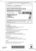 Pearson Edexcel International GCSE Mathematics A PAPER 2F Foundation Tier &lpar; 4MA1&sol;2F  &rpar; June 2025 &plus; Mark scheme