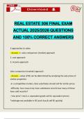 REAL ESTATE 306 FINAL EXAM ACTUAL 2025&sol;2026 QUESTIONS AND 100&percnt; CORRECT ANSWERS