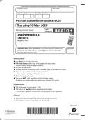 Pearson Edexcel International GCSE Mathematics A PAPER 1H Higher Tier &lpar; 4MA1&sol;1H &rpar; Summer 2025 &plus; Mark scheme