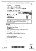 Pearson Edexcel International GCSE Mathematics A PAPER 1FR Foundation Tier &lpar; 4MA1&sol;1FR  &rpar; Summer 2025 &plus; Mark scheme