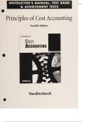 Instructor&rsquo;s Manual&comma; Test Bank & Achievement Tests for Principles of Cost Accounting by Edward J&period; Vanderbeck &vert; Verified A&plus; Instructor Resource &vert; Full Exam Prep with Chapter Solutions&comma; Quizzes & Answer Keys &vert; 2025&ndash;2026 Updated Edition &vert; Comprehensive Teach