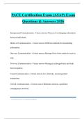 PACE Certification Exam &lpar;ASAP&rpar; Exam Questions & Answers 2026