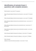 Identification of animals Exam 3 questions with complete answers