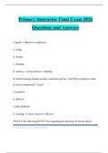 Primary Instructor Final Exam 2026 Questions and Answers