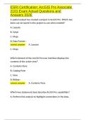 ESRI Certification ArcGIS Pro Associate 2101 Exam Actual Questions and Answers 2026&period;docx