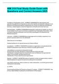 HIM 319 Final Study Guide Exam with Questions and Correct Answers 2025&period;