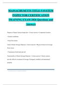 MASSACHUSETTS TITLE 5 SYSTEM INSPECTOR CERTIFICATION TRAINING EXAM 2026 Questions and Answers