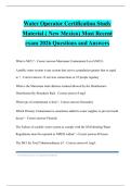 Water Operator Certification Study Material &lpar; New Mexico&rpar; Most Recent exam 2026 Questions and Answers