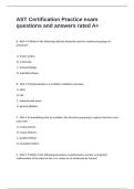 AST Certification Practice exam questions and answers rated A&plus;