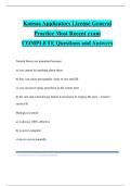 Kansas Applicators License General Practice Most Recent exam COMPLETE Questions and Answers