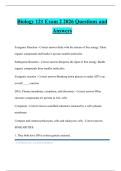 Biology 121 Exam 2 2026 Questions and Answers