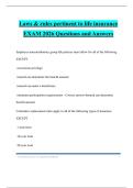 Laws & rules pertinent to life insurance EXAM 2026 Questions and Answers