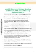 Legal Environment of Business Questions  and Answers &lpar;100&percnt; Correct Answers&rpar;  Already Graded A&plus; 