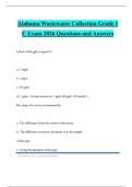 Alabama Wastewater Collection Grade 1 C Exam 2026 Questions and Answers