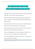 DriveSafe Driving Study Guide EXAM 2026 Questions and Answers